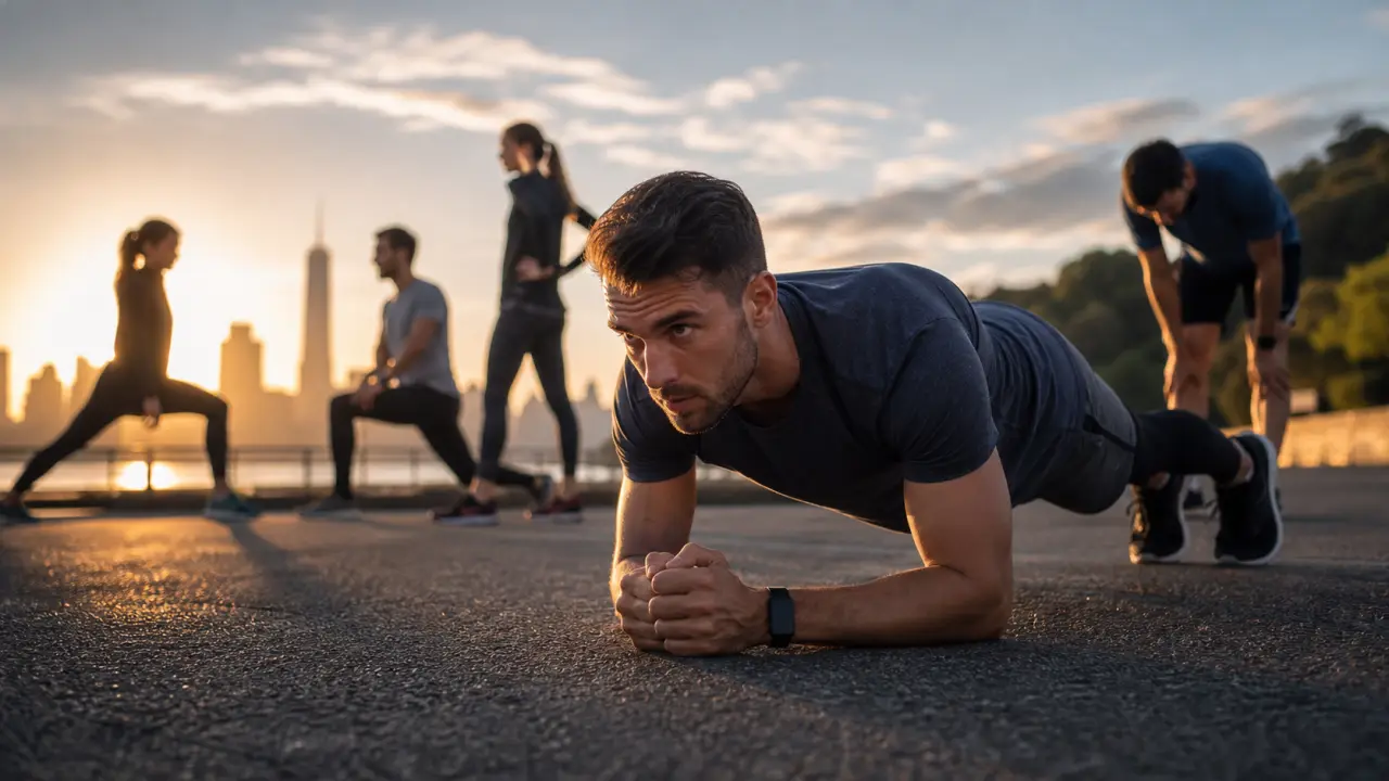 Runners en pleine accélération dans un décor urbain de nuit