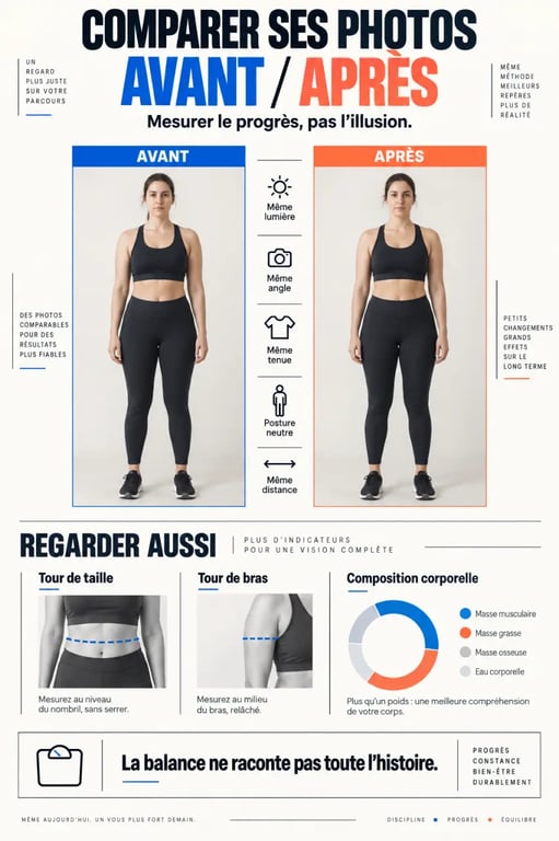 Musculation avant et après : méthode fiable pour comparer les photos, la posture et les mensurations
