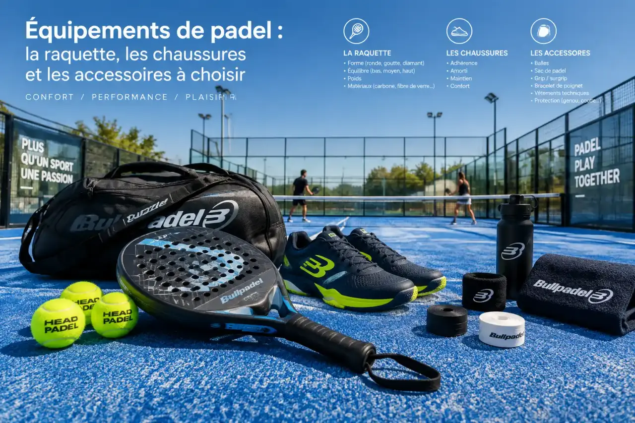 Équipements de padel : la raquette, les chaussures et les accessoires à choisir