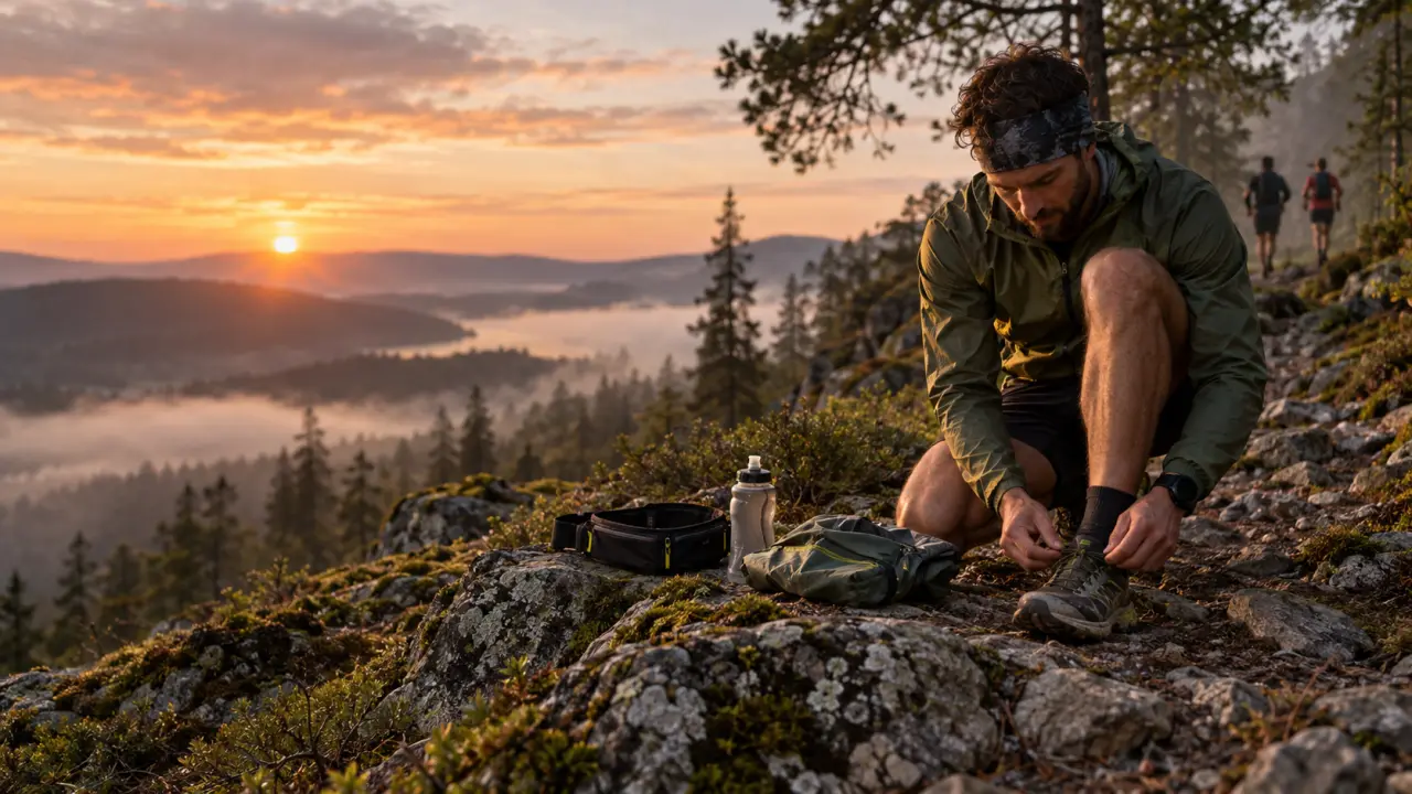 Coureur évoluant sur un sentier naturel en pleine sortie trail