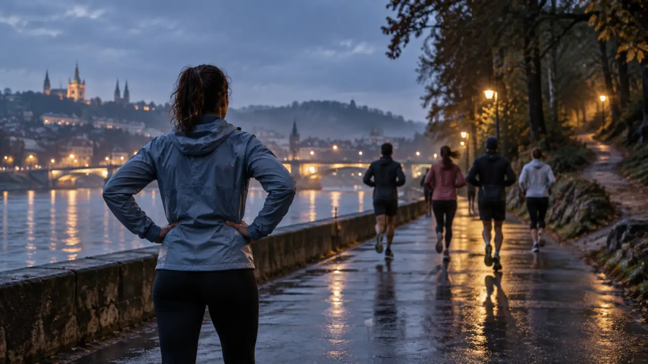 Groupe de coureurs du RC Run pendant une séance en ville